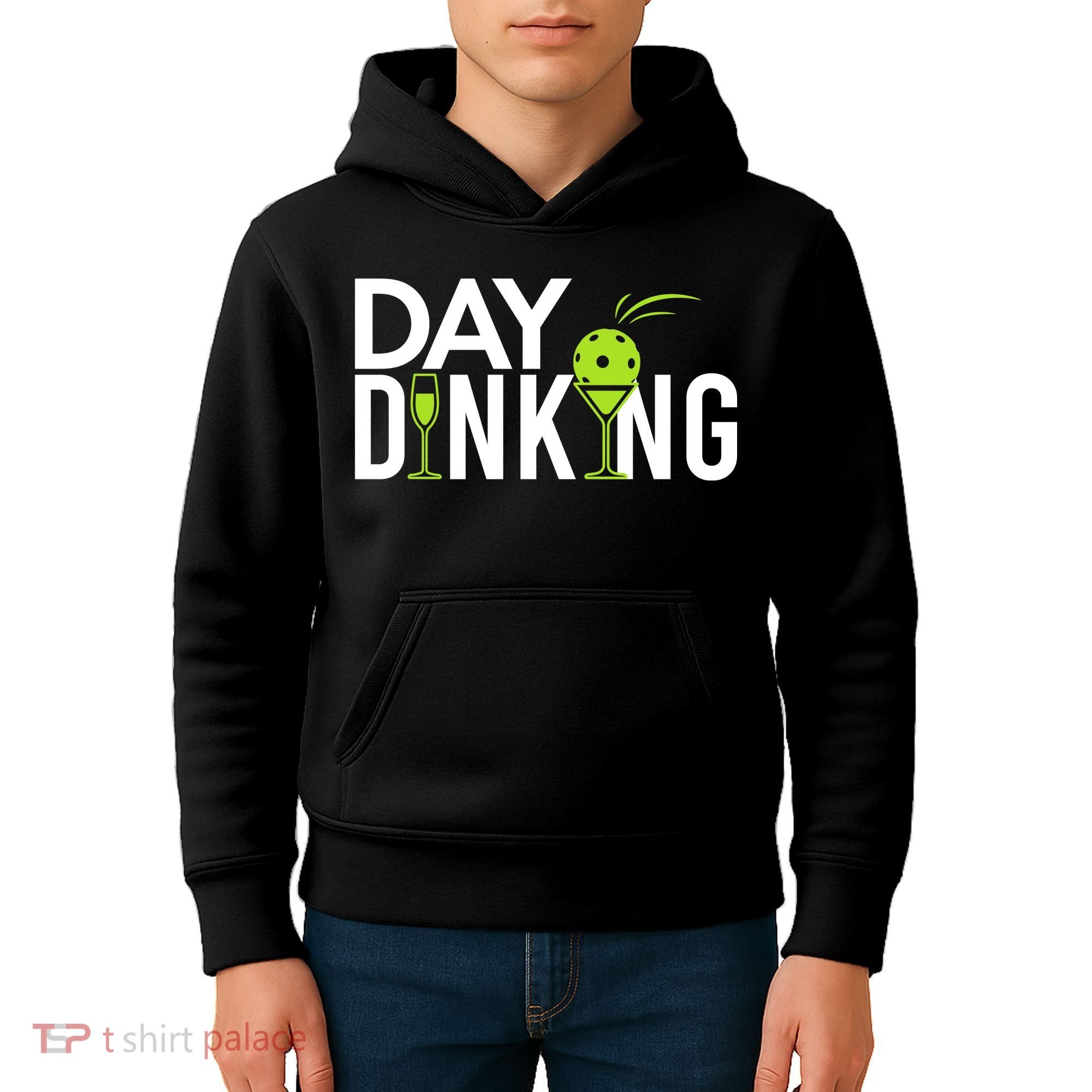 Day Dinking Drinking Pickleball Kids Hoodie