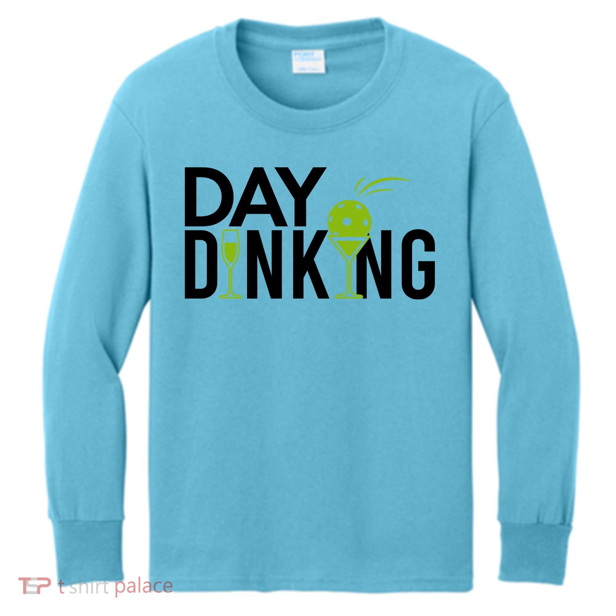 Day Dinking Drinking Pickleball Kids Long Sleeve Shirt