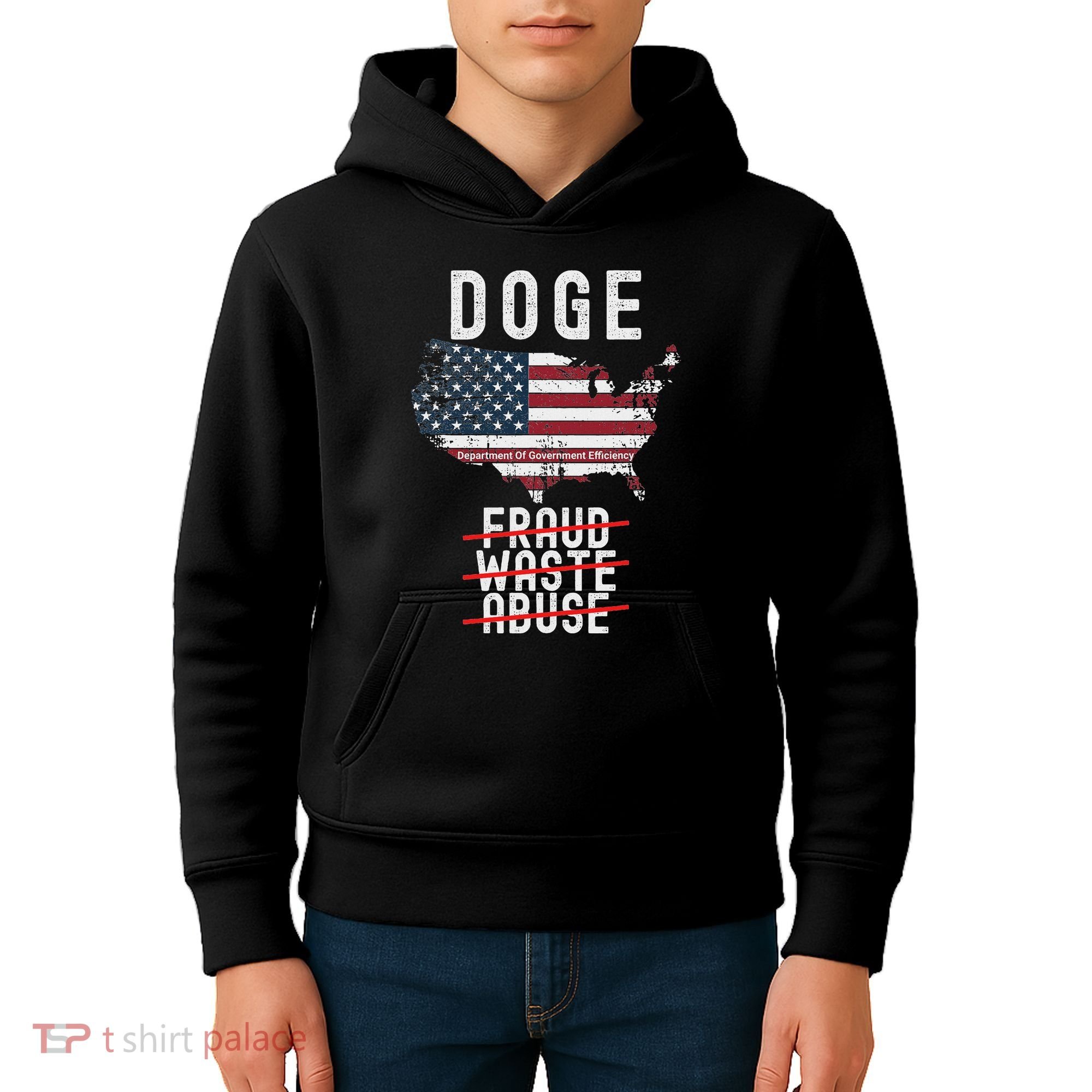 Doge D.O.G.E. Department Of Government Efficiency Kids Hoodie