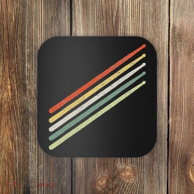 Drummer Drums Drumset Drumsticks Vintage Coaster