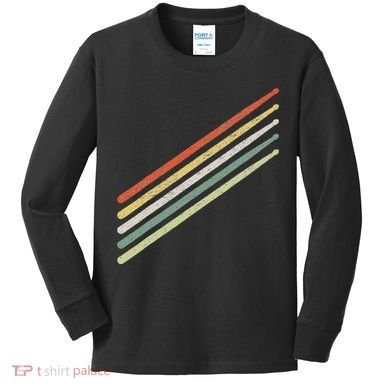 Drummer Drums Drumset Drumsticks Vintage Kids Long Sleeve Shirt