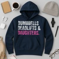 Dumbbells Deadlifts Daughters Funny Gym Workout Fathers Day Hoodie thumb 3