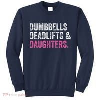 Dumbbells Deadlifts Daughters Funny Gym Workout Fathers Day Sweatshirt thumb 0