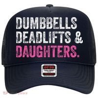 Dumbbells Deadlifts Daughters Funny Gym Workout Fathers Day Hat thumb 0