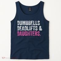 Dumbbells Deadlifts Daughters Funny Gym Workout Fathers Day Tank Top thumb 2