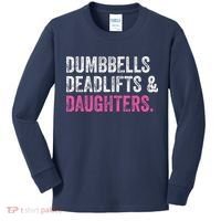 Dumbbells Deadlifts Daughters Funny Gym Workout Fathers Day Kids Long Sleeve Shirt thumb 0
