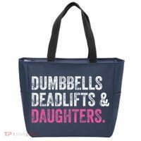 Dumbbells Deadlifts Daughters Funny Gym Workout Fathers Day Tote Bag thumb 0