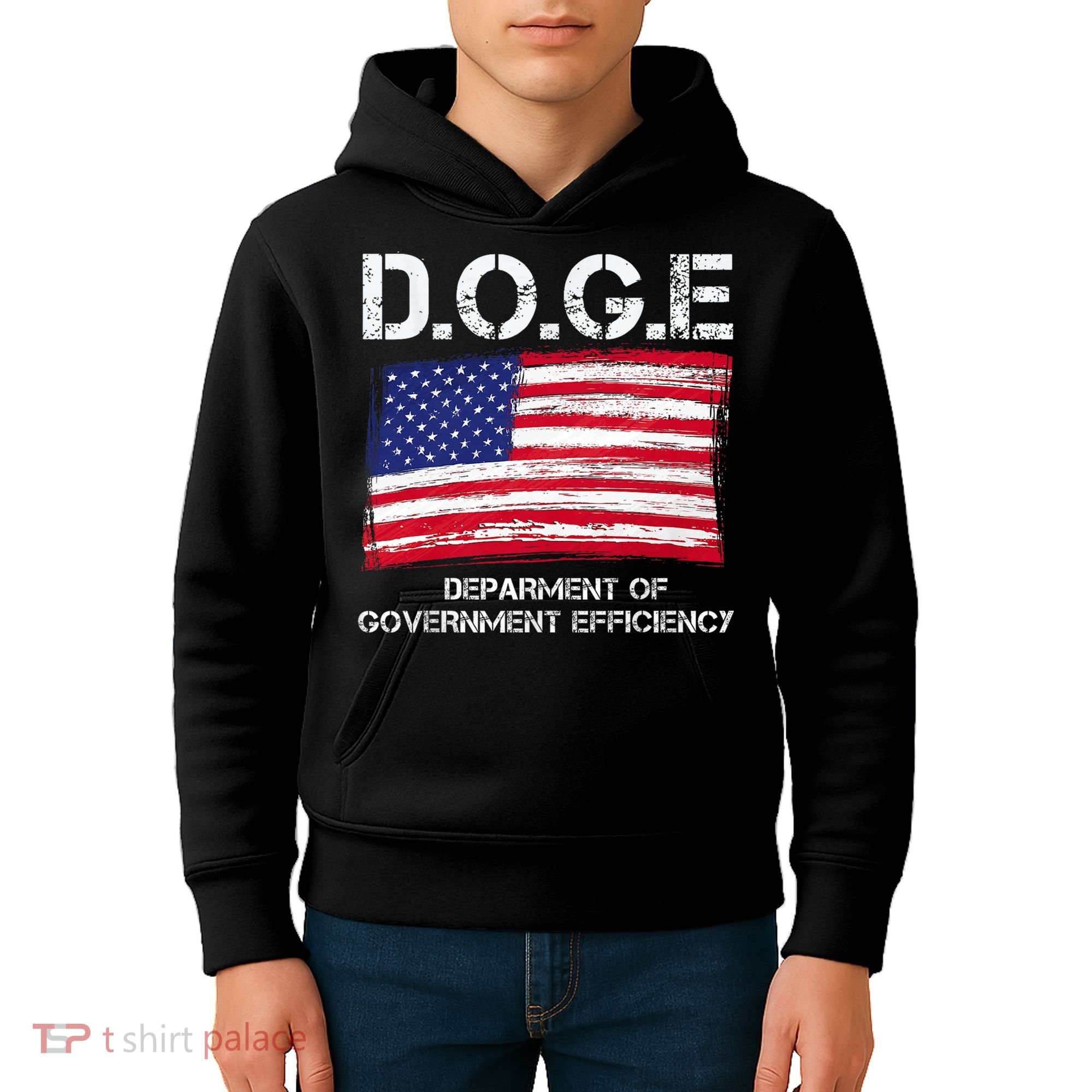 D.O.G.E Doge Department Of Government Efficiency Kids Hoodie