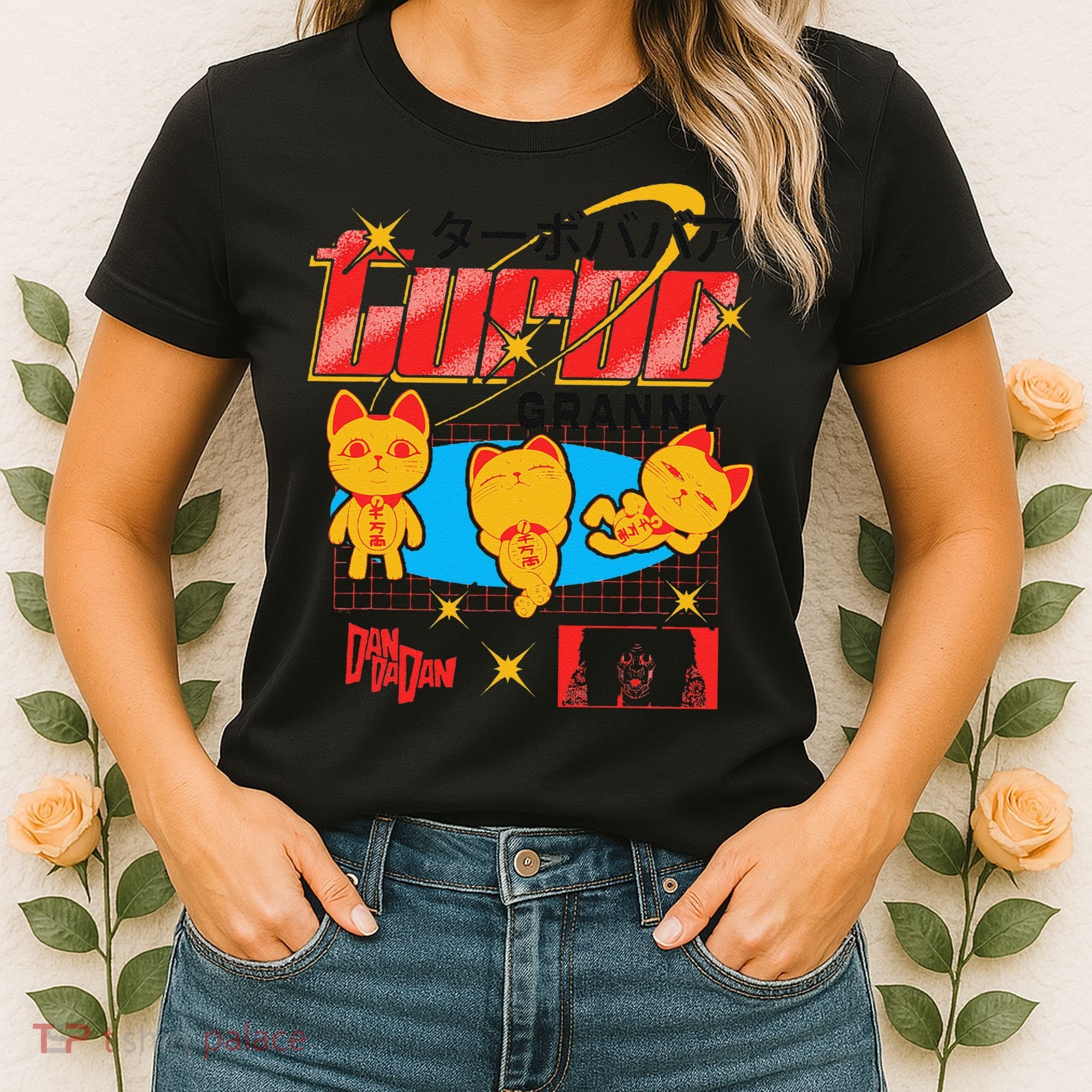 Dan Da Dan Turbo Granny Ghost Alien Anime Gift Women's T-Shirt