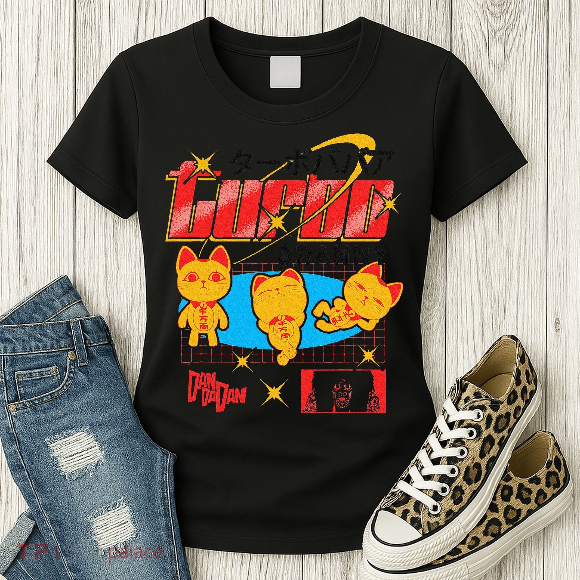 Dan Da Dan Turbo Granny Ghost Alien Anime Gift Women's T-Shirt
