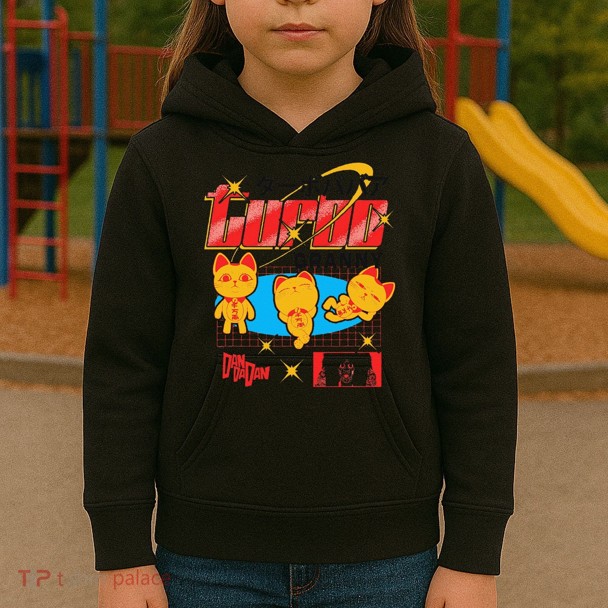 Dan Da Dan Turbo Granny Ghost Alien Anime Gift Kids Hoodie