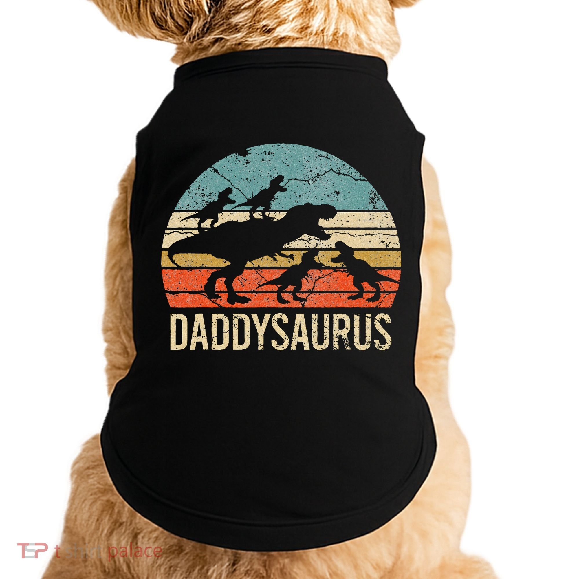Daddy Dinosaur Daddysaurus 4 Four Gift For Father Day Doggie Tank