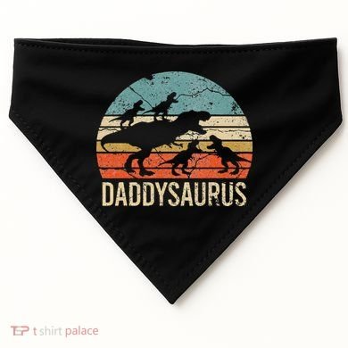 Daddy Dinosaur Daddysaurus 4 Four Gift For Father Day USA-Made Doggie Bandana