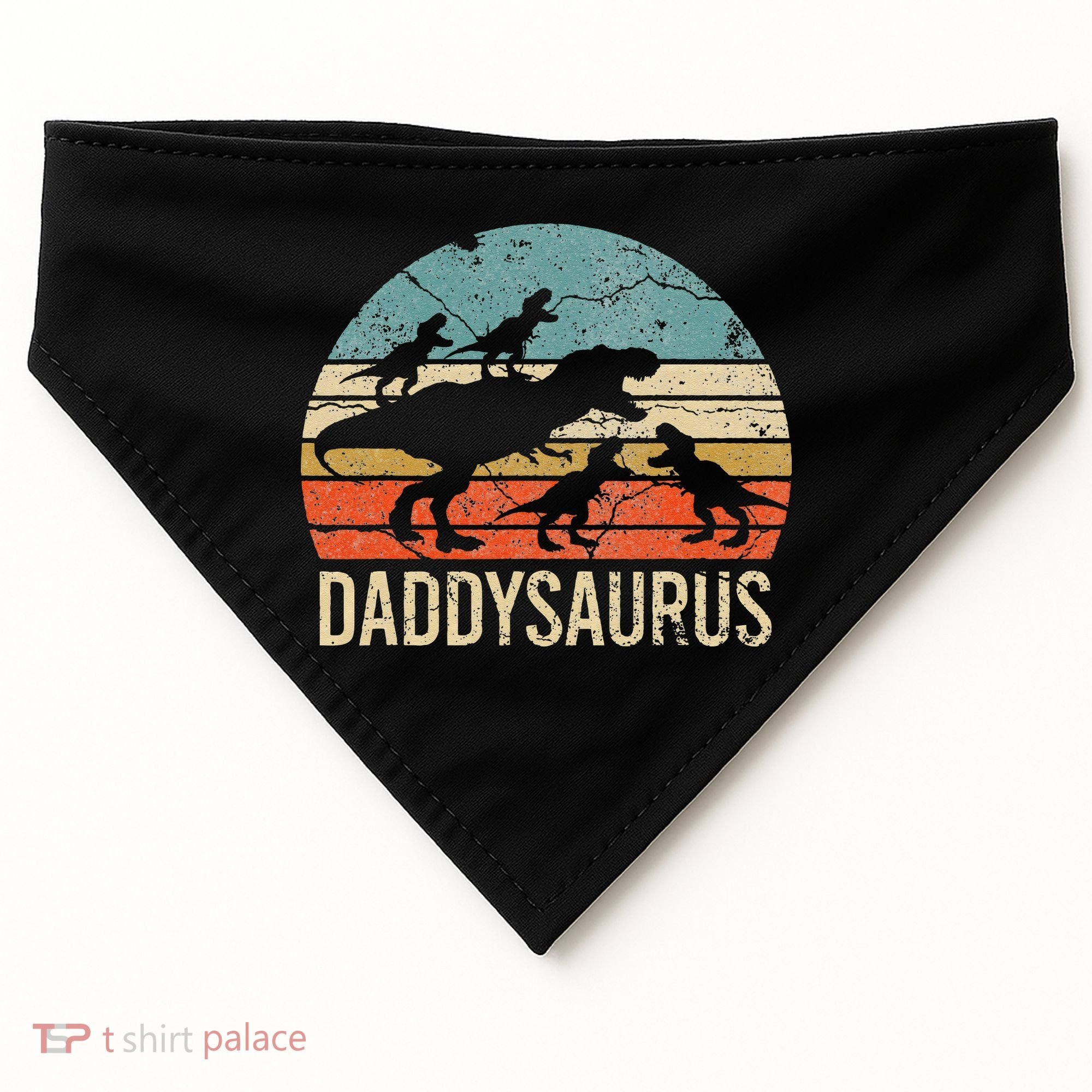 Daddy Dinosaur Daddysaurus 4 Four Gift For Father Day USA-Made Doggie Bandana