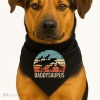 Daddy Dinosaur Daddysaurus 4 Four Gift For Father Day USA-Made Doggie Bandana thumb 1