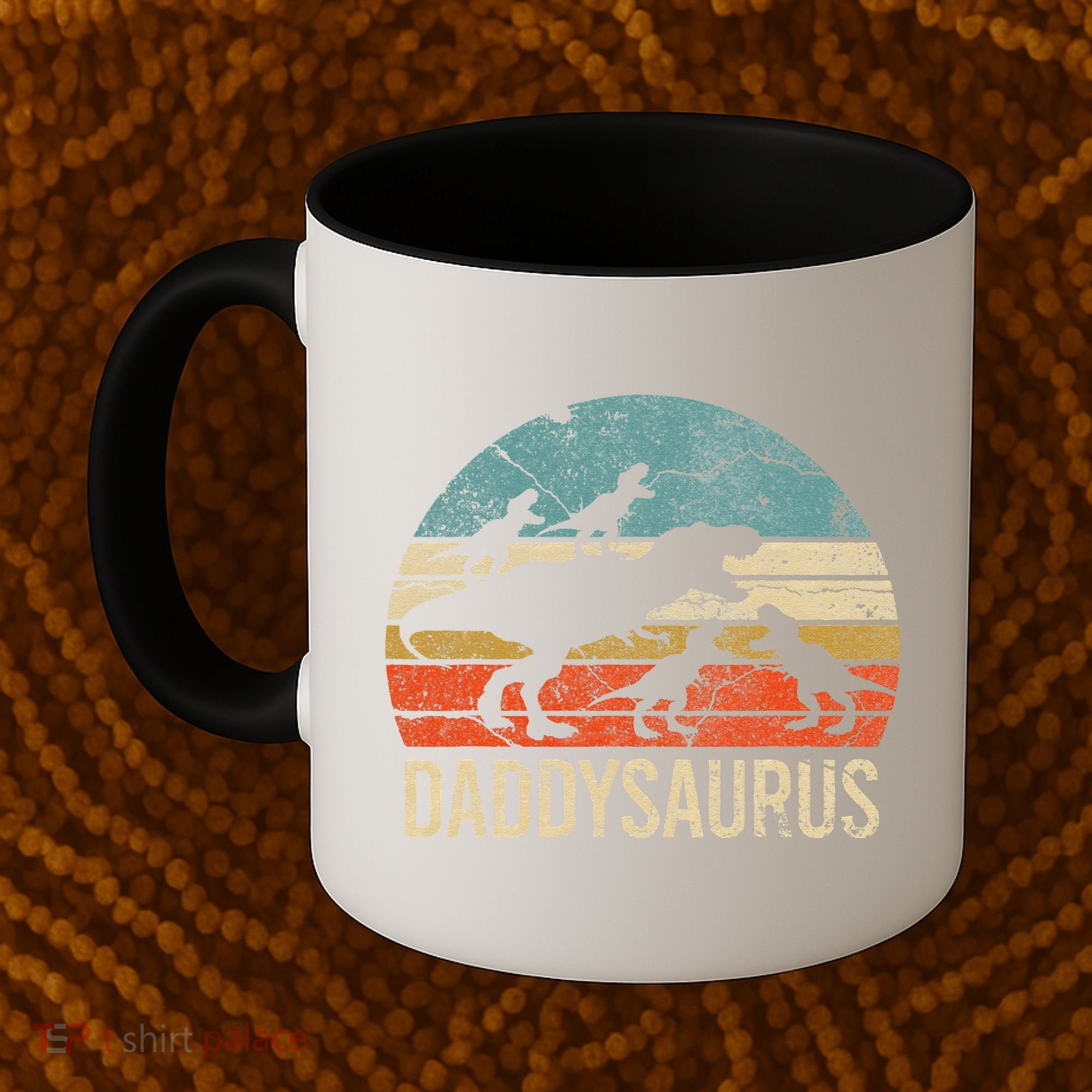Daddy Dinosaur Daddysaurus 4 Four Gift For Father Day Coffee Mug