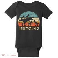 Daddy Dinosaur Daddysaurus 4 Four Gift For Father Day Baby Bodysuit thumb 0