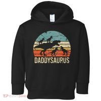 Daddy Dinosaur Daddysaurus 4 Four Gift For Father Day Toddler Hoodie thumb 0