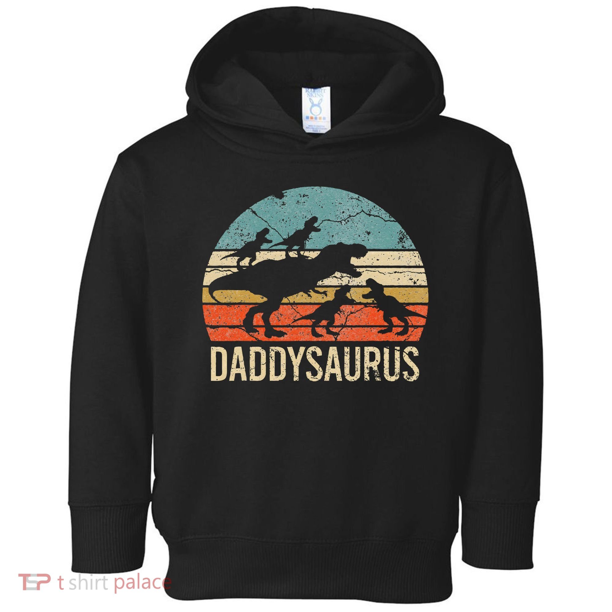 Daddy Dinosaur Daddysaurus 4 Four Gift For Father Day Toddler Hoodie