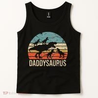 Daddy Dinosaur Daddysaurus 4 Four Gift For Father Day Tank Top thumb 2