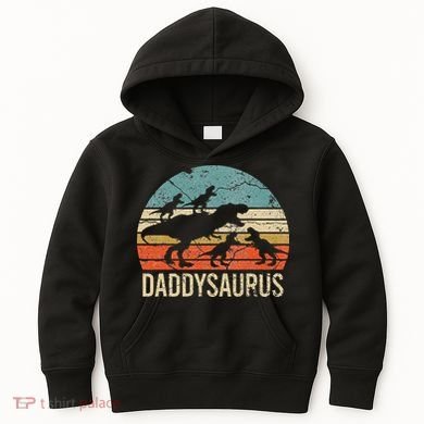 Daddy Dinosaur Daddysaurus 4 Four Gift For Father Day Kids Hoodie