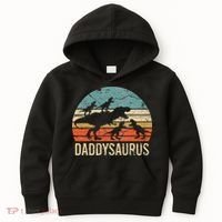 Daddy Dinosaur Daddysaurus 4 Four Gift For Father Day Kids Hoodie thumb 0