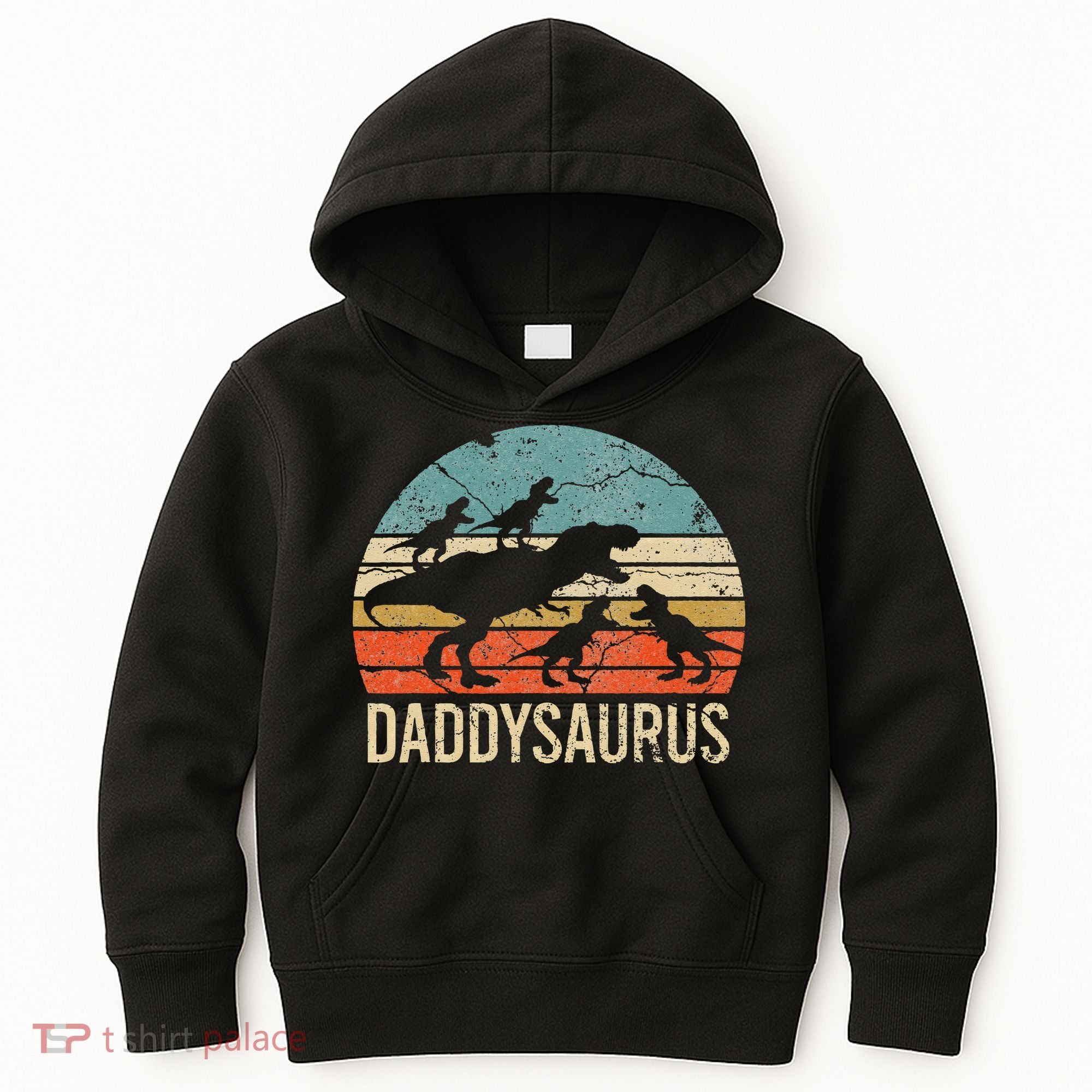 Daddy Dinosaur Daddysaurus 4 Four Gift For Father Day Kids Hoodie