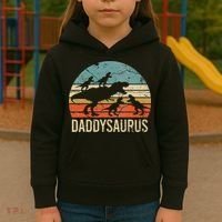 Daddy Dinosaur Daddysaurus 4 Four Gift For Father Day Kids Hoodie thumb 3