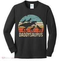 Daddy Dinosaur Daddysaurus 4 Four Gift For Father Day Kids Long Sleeve Shirt thumb 0