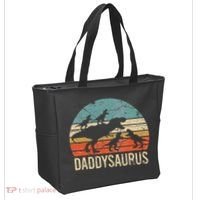 Daddy Dinosaur Daddysaurus 4 Four Gift For Father Day Tote Bag thumb 2