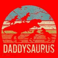 Daddy Dinosaur Daddysaurus 4 Four Gift For Father Day Santa Hat thumb 1