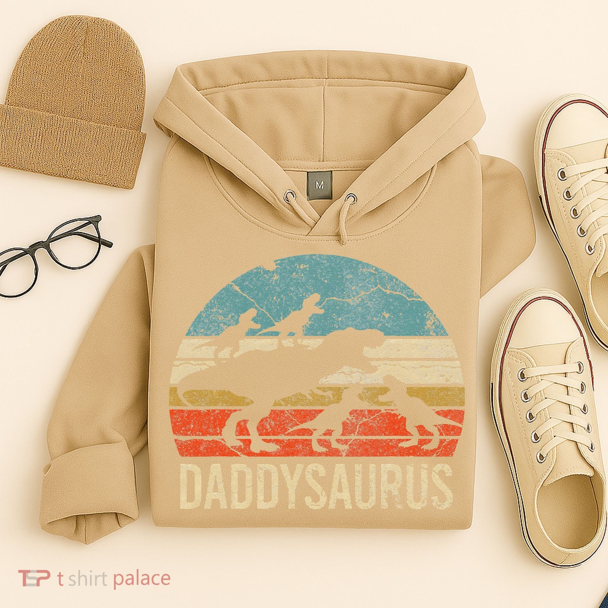 Daddy Dinosaur Daddysaurus 4 Four Gift For Father Day Hoodie