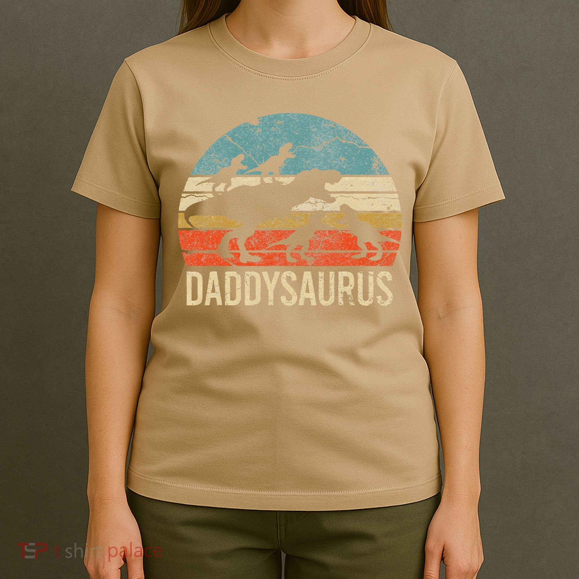Daddy Dinosaur Daddysaurus 4 Four Gift For Father Day T-Shirt