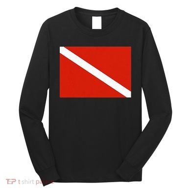 Diver Down Dive Flag Scuba Diving Flag Long Sleeve Shirt