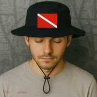 Diver Down Dive Flag Scuba Diving Flag Bucket Hat thumb 2