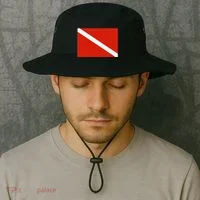 Diver Down Dive Flag Scuba Diving Flag Bucket Hat thumb 2