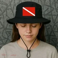 Diver Down Dive Flag Scuba Diving Flag Bucket Hat thumb 3