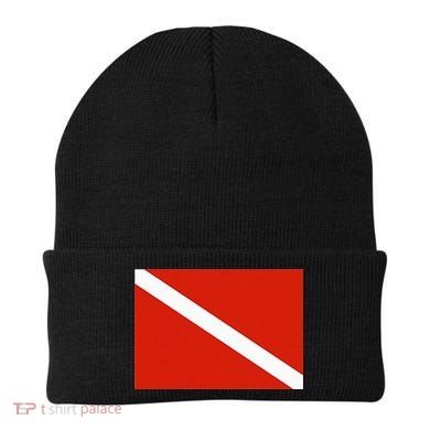Diver Down Dive Flag Scuba Diving Flag Beanie