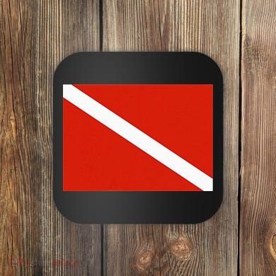Diver Down Dive Flag Scuba Diving Flag Coaster