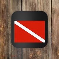 Diver Down Dive Flag Scuba Diving Flag Coaster thumb 0