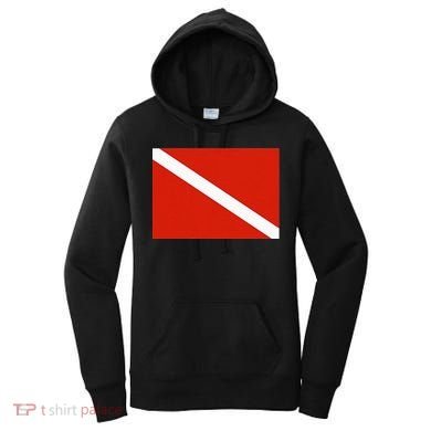 Diver Down Dive Flag Scuba Diving Flag Women's Hoodie