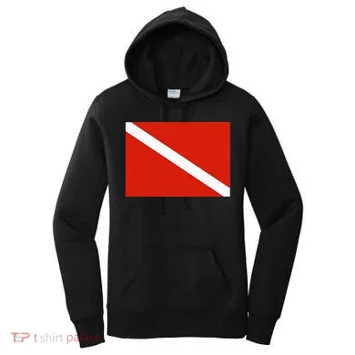 Diver Down Dive Flag Scuba Diving Flag Women's Hoodie
