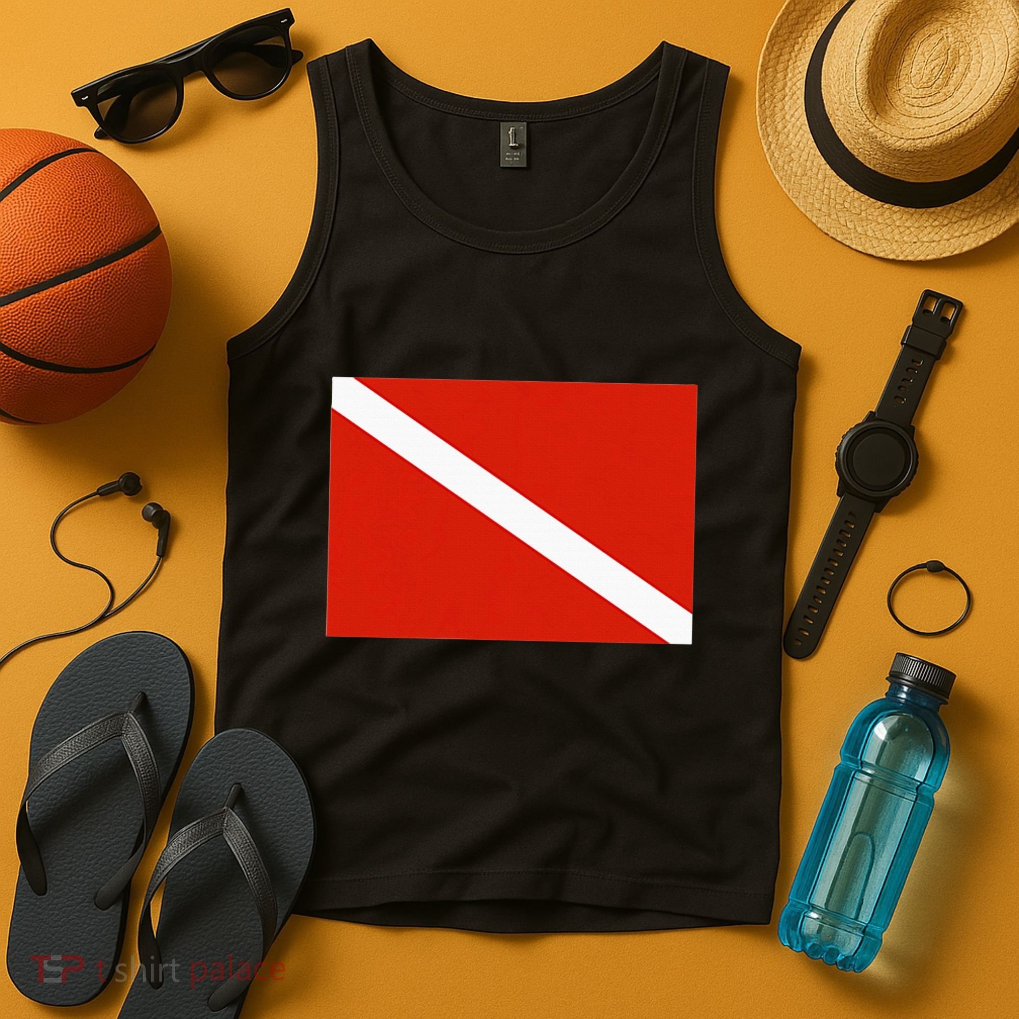 Diver Down Dive Flag Scuba Diving Flag Tank Top