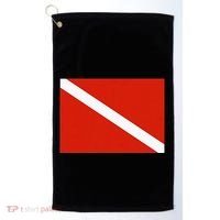 Diver Down Dive Flag Scuba Diving Flag Golf Towel thumb 0