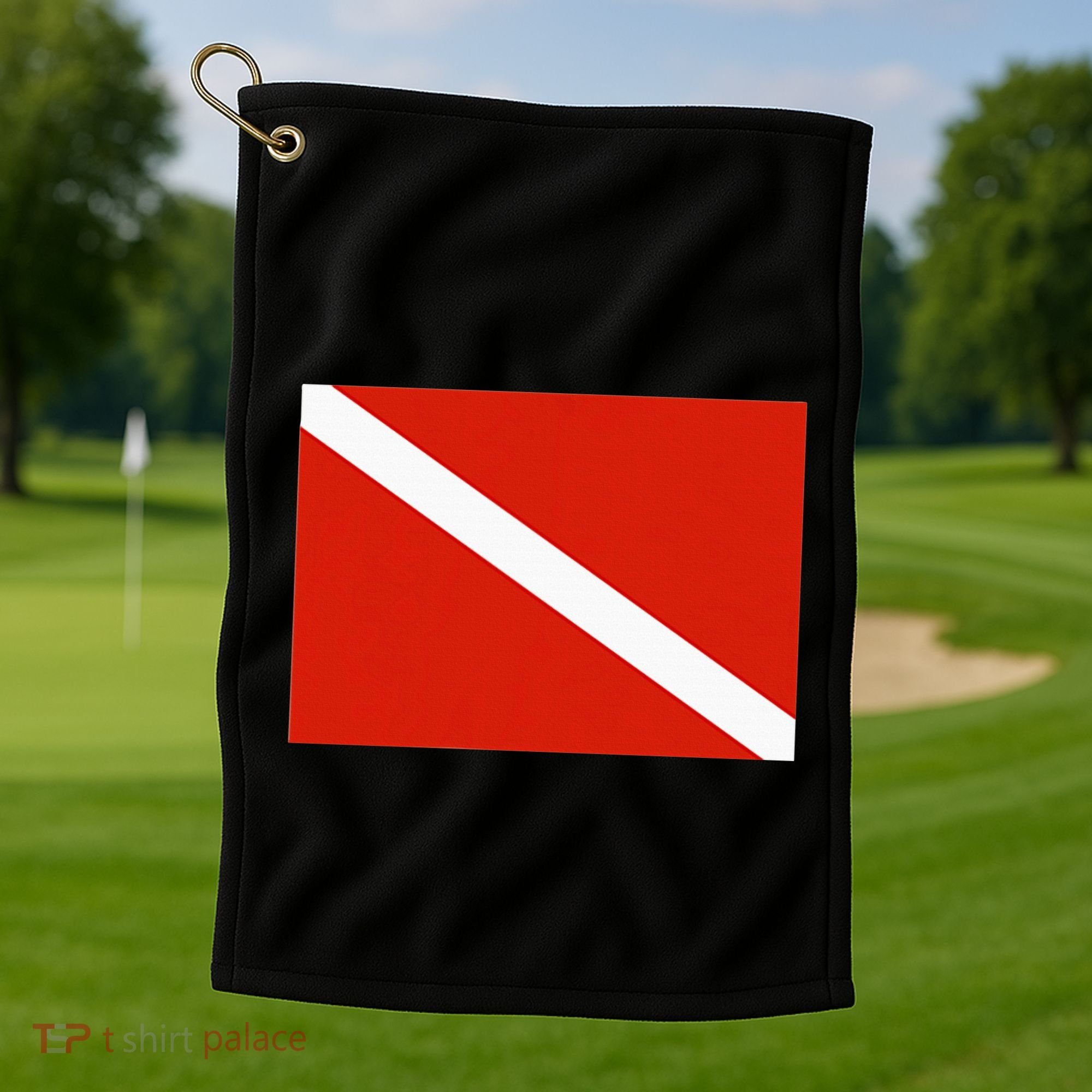 Diver Down Dive Flag Scuba Diving Flag Golf Towel