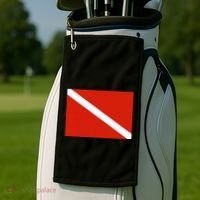 Diver Down Dive Flag Scuba Diving Flag Golf Towel thumb 2