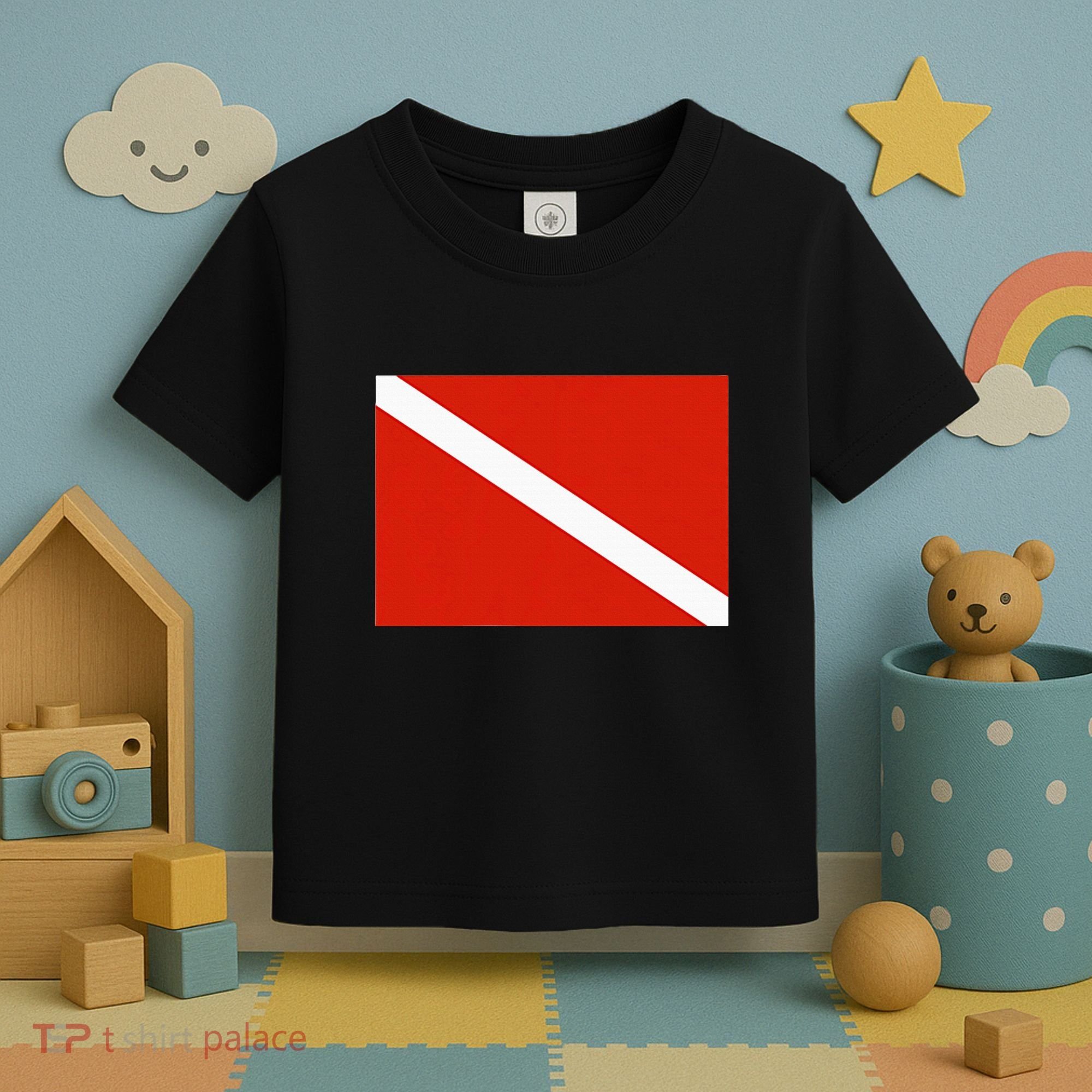 Diver Down Dive Flag Scuba Diving Flag Toddler T-Shirt