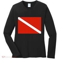 Diver Down Dive Flag Scuba Diving Flag Women's Long Sleeve Shirt thumb 0
