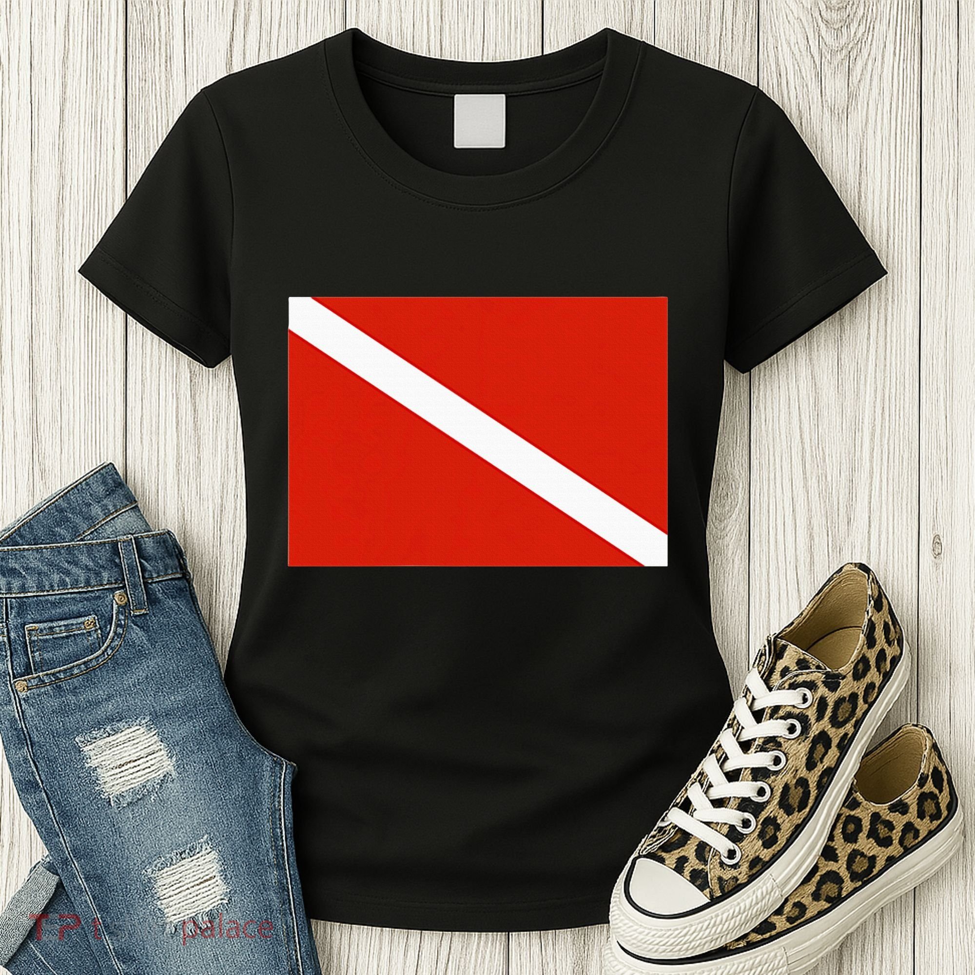 Diver Down Dive Flag Scuba Diving Flag Women's T-Shirt
