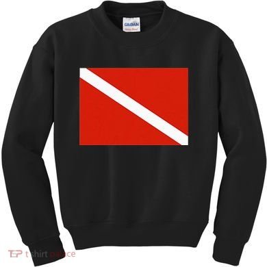 Diver Down Dive Flag Scuba Diving Flag Kids Sweatshirt